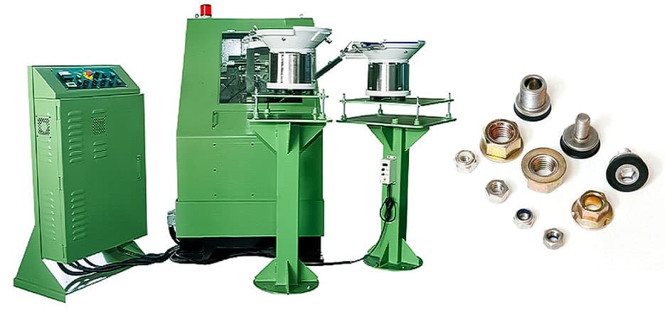 machine for assembling hexagon locknuts and nylon rings RNP-36